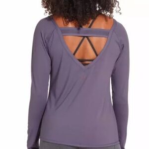 CALIA by Carrie Underwood Purple Elastic Back Long Sleeve Top Size Small